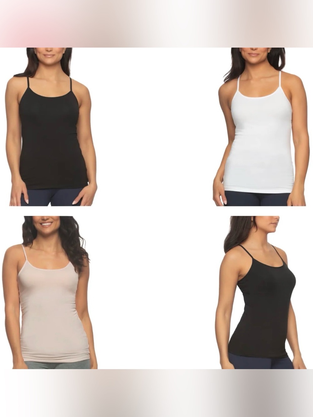 399. NWT WOMENS 4PACK FELINA XL COTTON STRETCH CAMISOLES